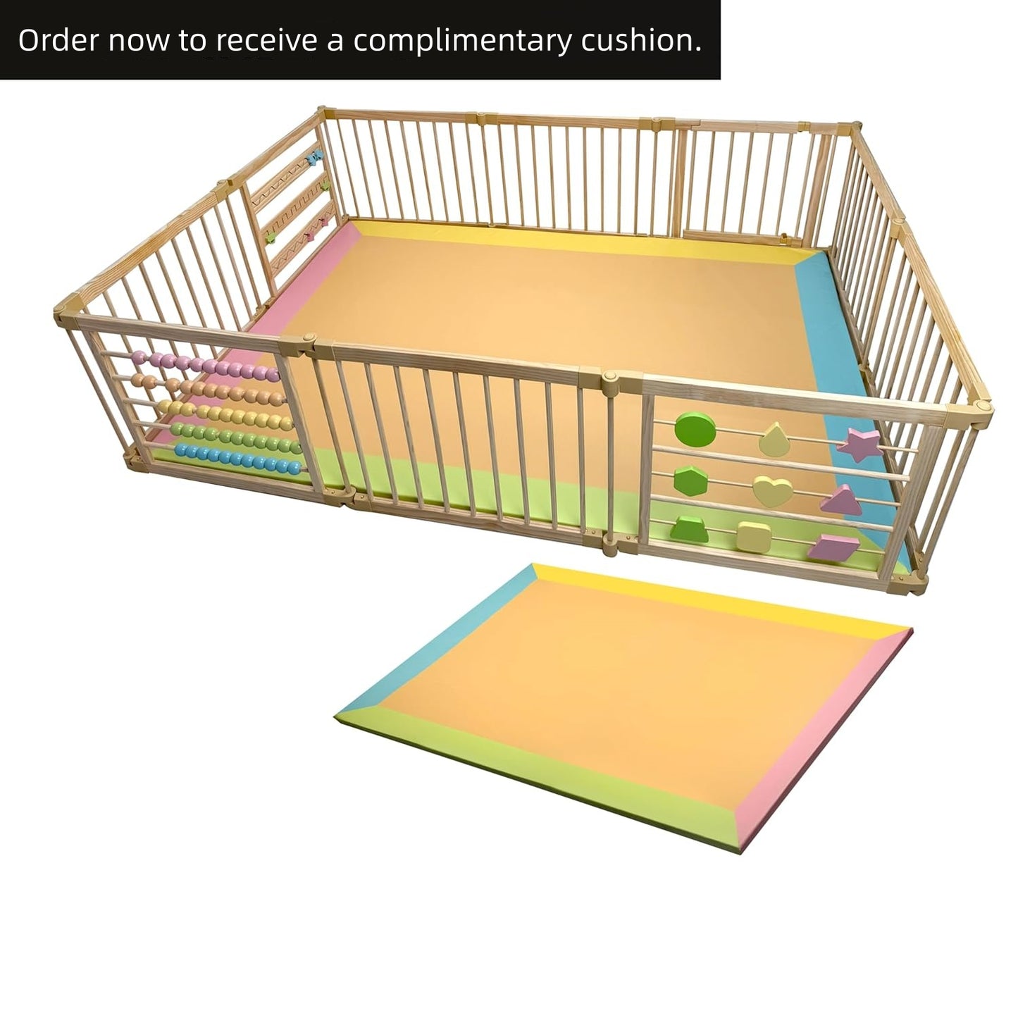 Wooden Playpen - Extra Large Foldable Play Yard 🌳👶
