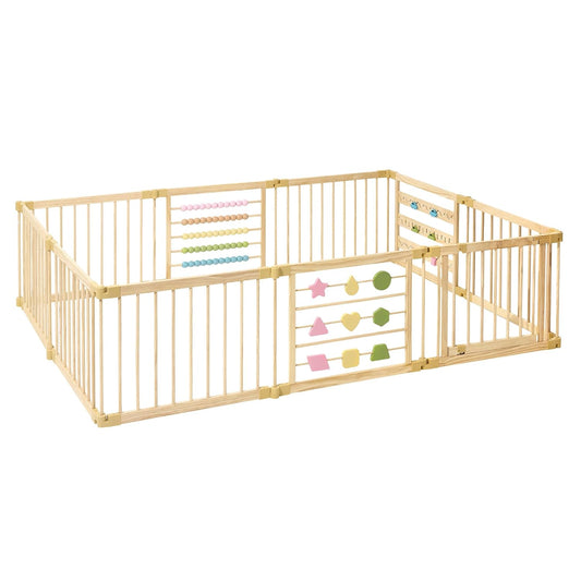 Wooden Playpen - Extra Large Foldable Play Yard 🌳👶