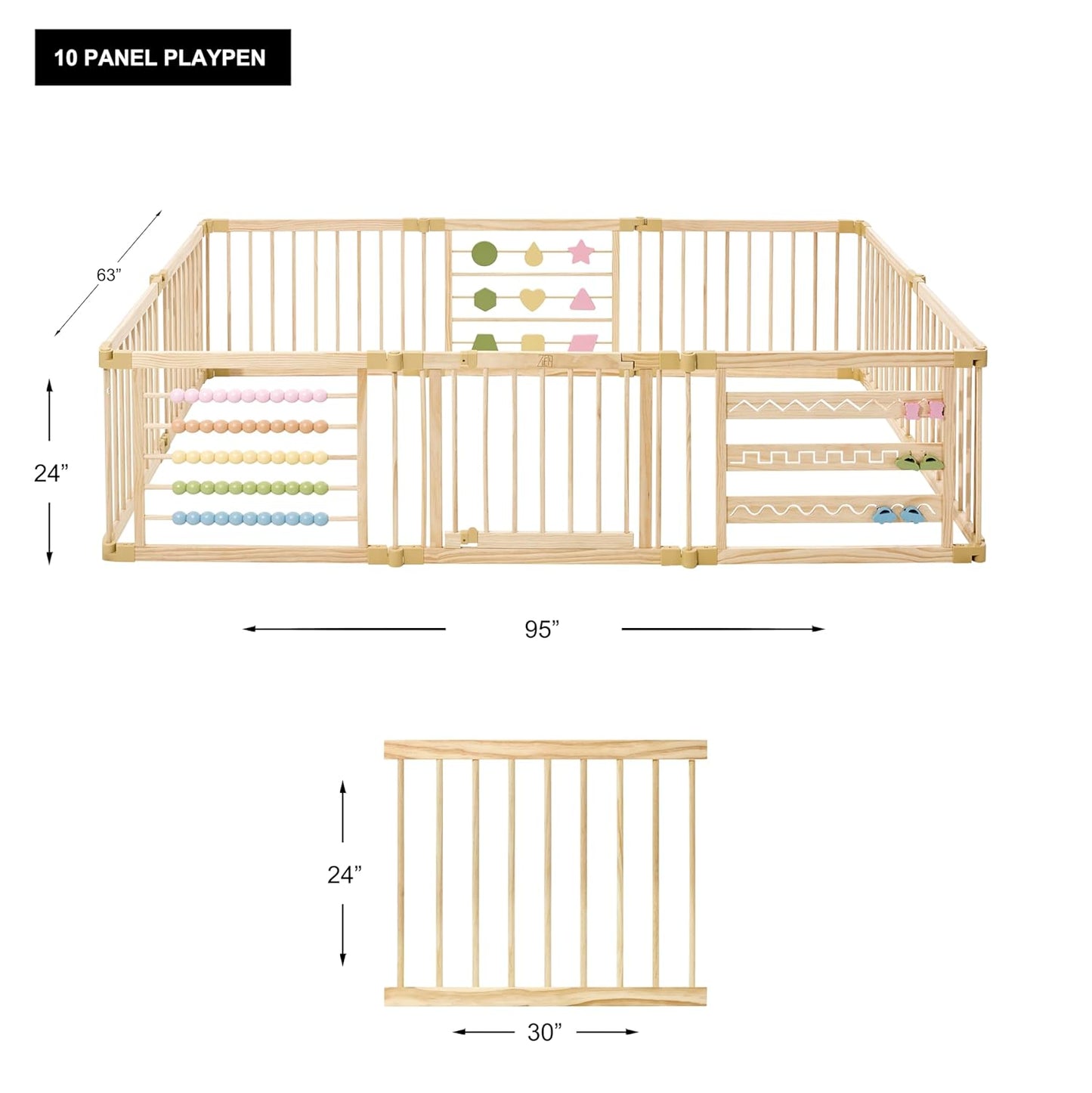 Wooden Playpen - Extra Large Foldable Play Yard 🌳👶