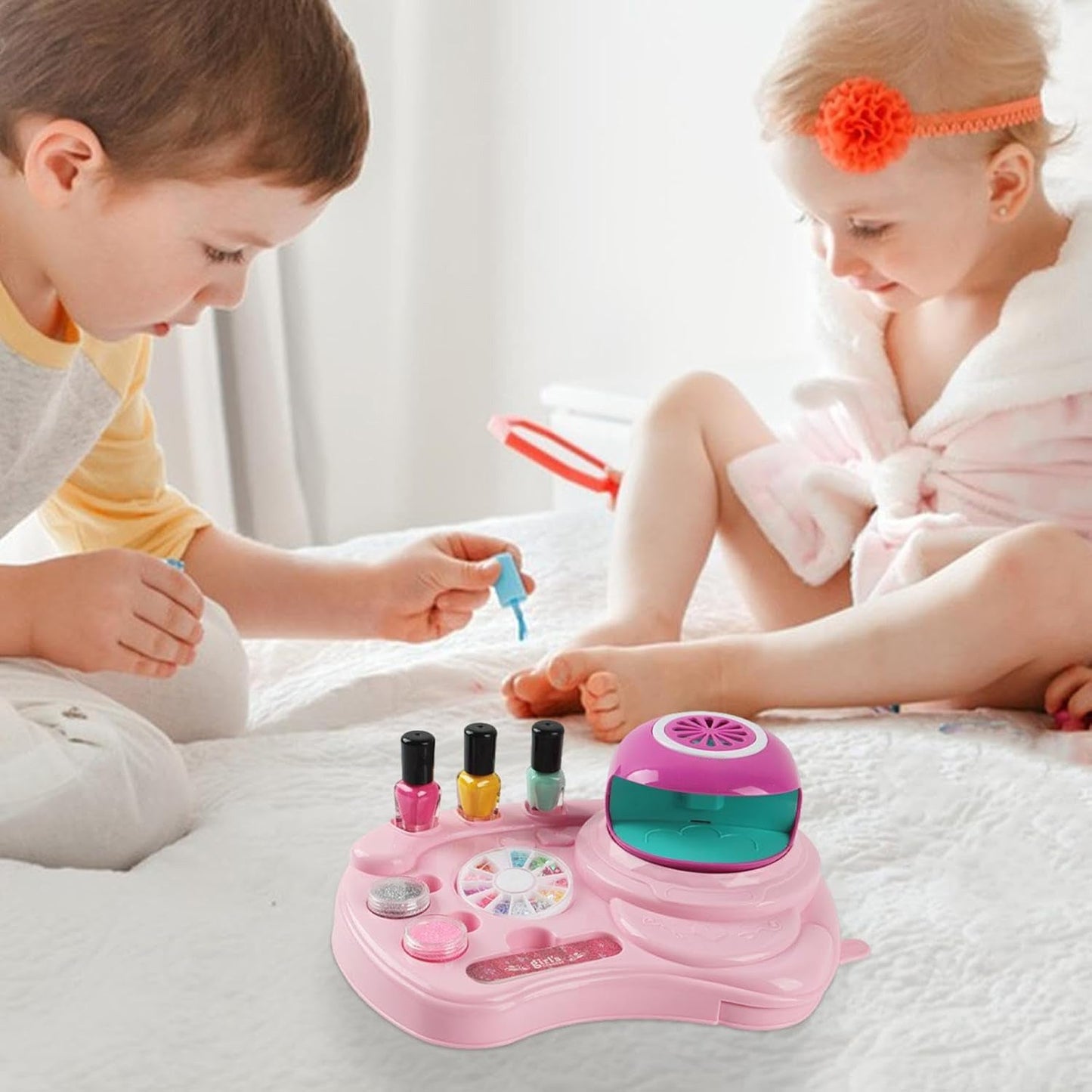 Kids Nail Polish Play Set – Manicure Salon Gift Box for Girls Ages 6-12