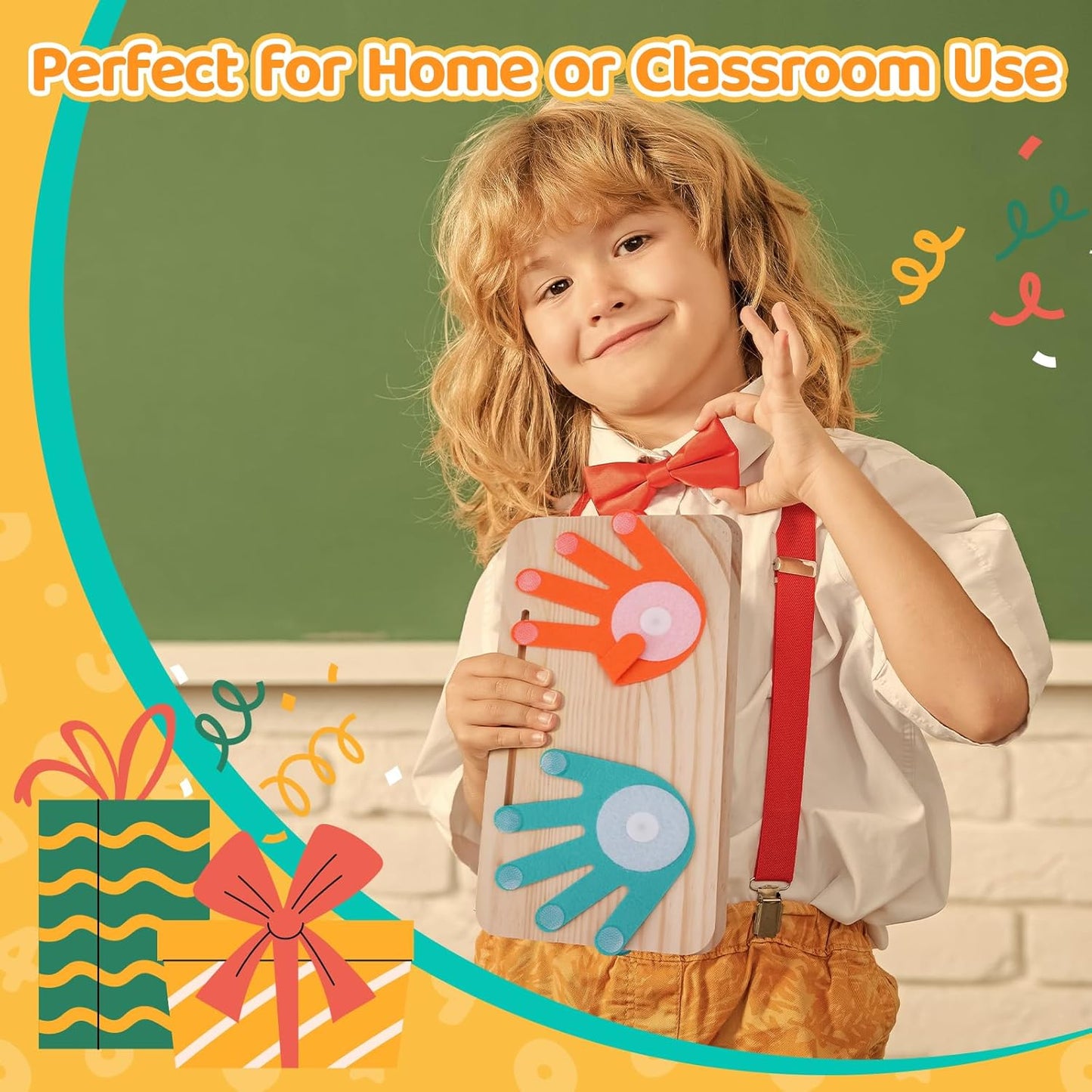 Montessori Learning Toy – Finger Counting & Number Tracing Board with Color Blocks