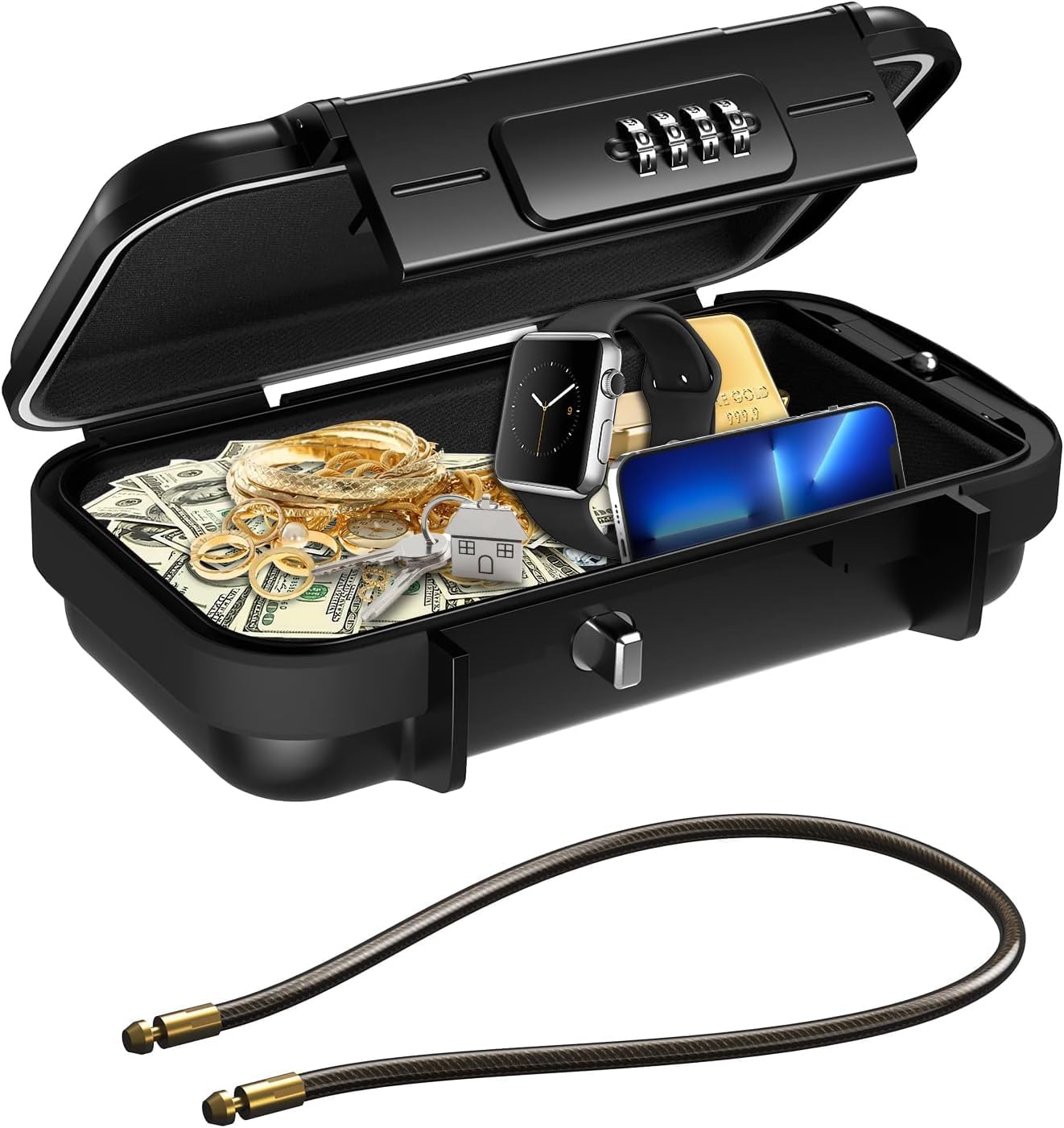 Mini Portable Security Safe – Waterproof Lock Box with Combination Code