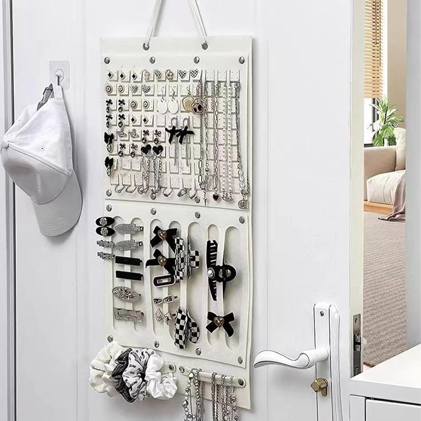 Hair Accessories Organizer – Wall-Mounted Felt Storage Box for Headbands Two-piece set