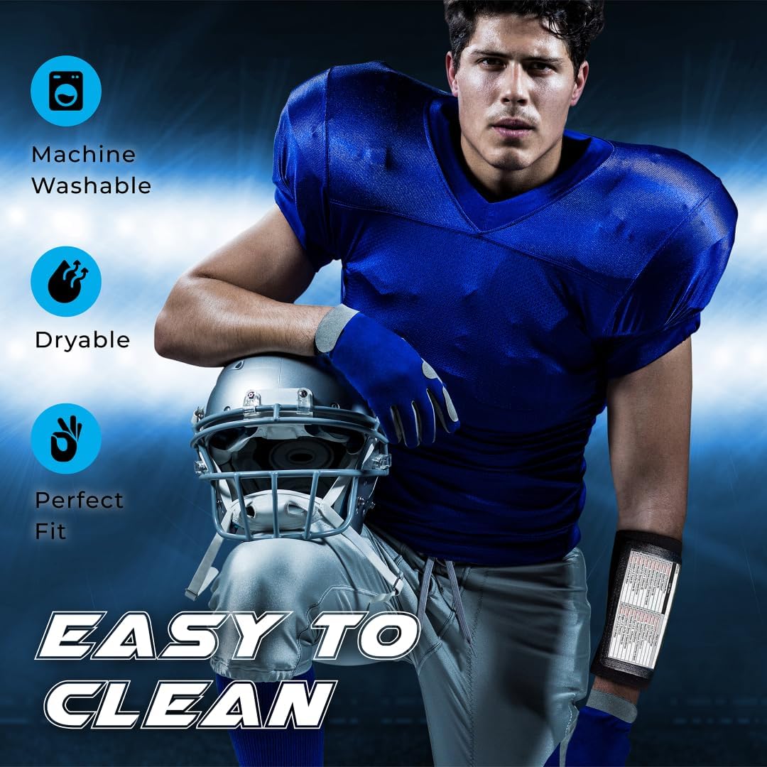 Football Wristband Playbook | 3-Window Wrist Coach for Youth & Adults – Durable, Game-Ready Design