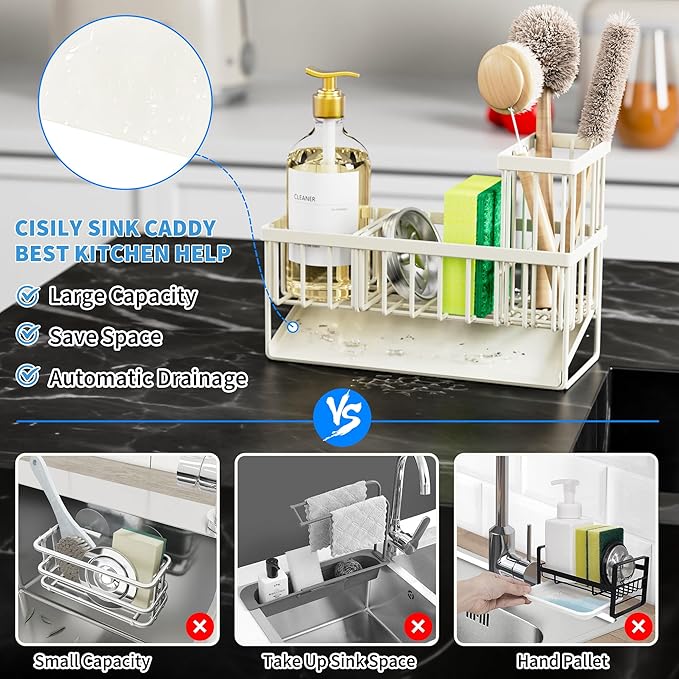 Premium Stainless Steel Sink Organizer