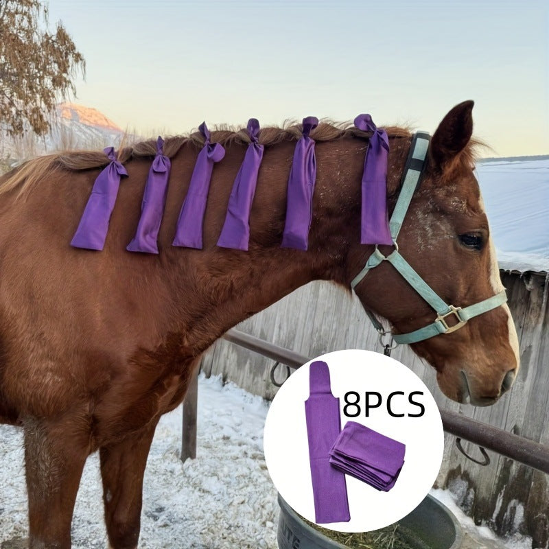Horse Mane Bags – Pack of 8 Protective Nylon Mane Sleeves for Tangle-Free Grooming