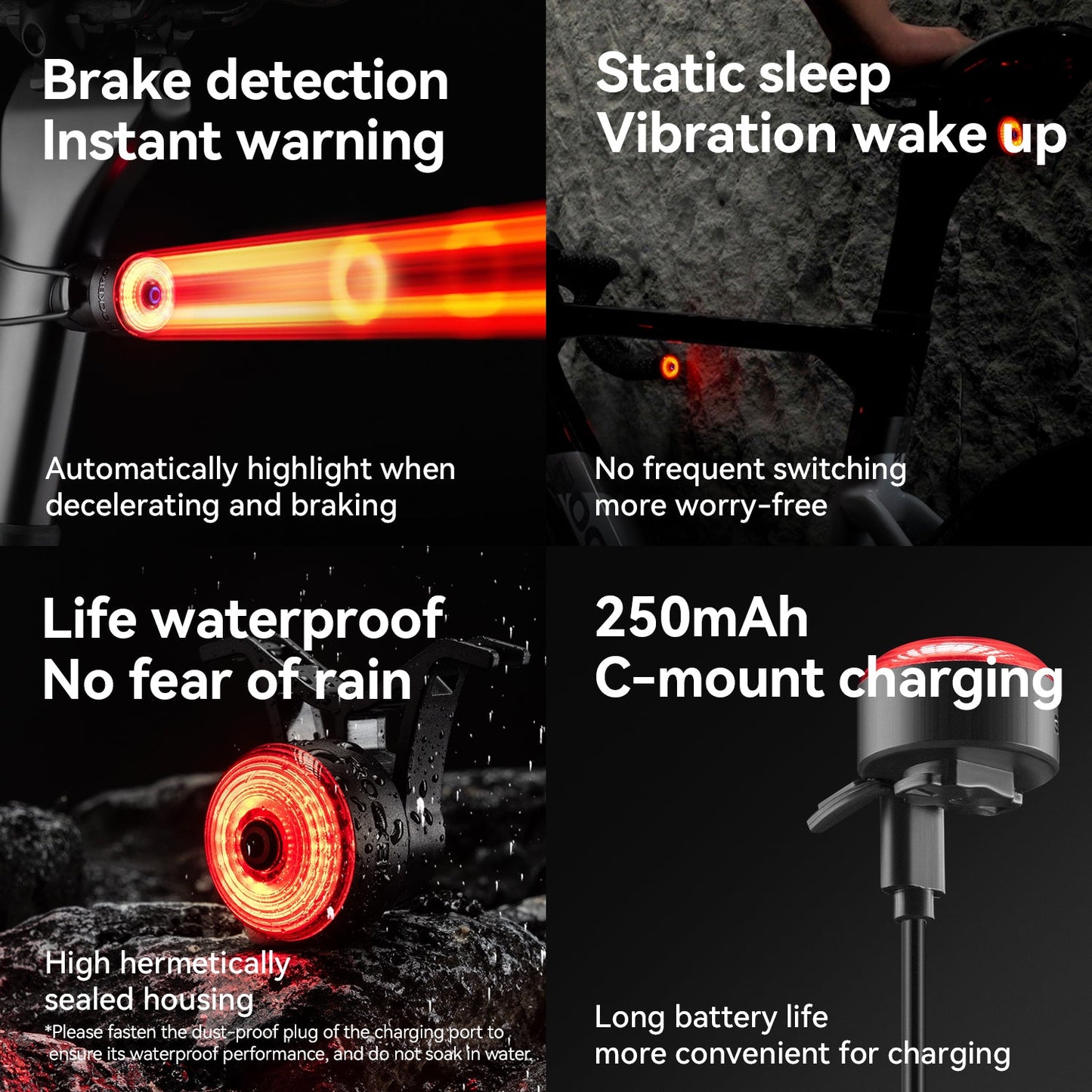 Smart Brake Sensor Light For Bicycles