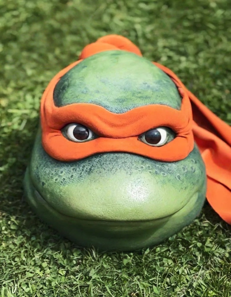 Orange Turtle Mask Original V1 – Handcrafted Full-Size Collectible Mask