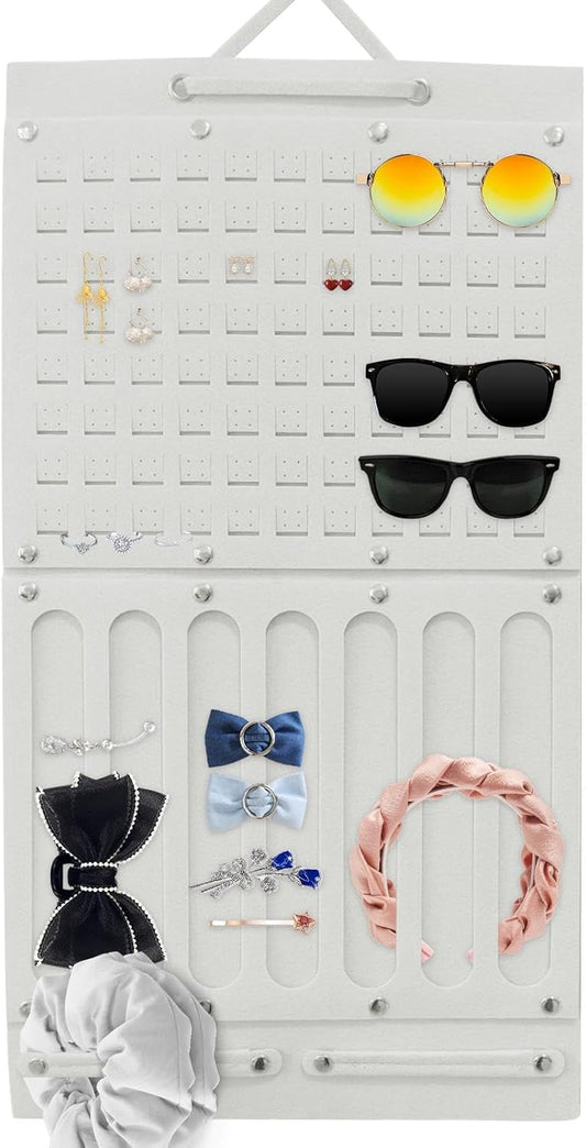 Hair Accessories Organizer – Wall-Mounted Felt Storage Box for Headbands Two-piece set