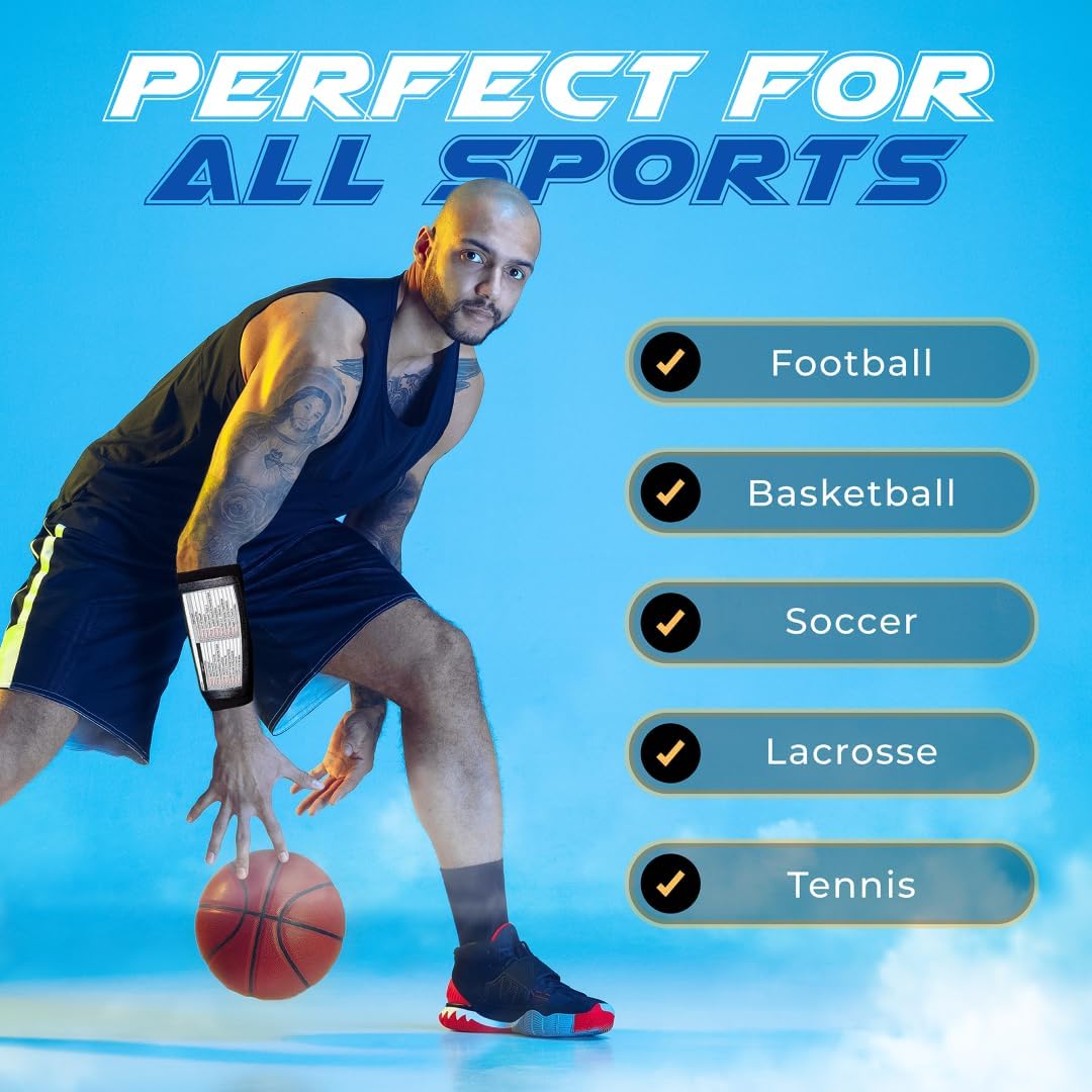 Football Wristband Playbook | 3-Window Wrist Coach for Youth & Adults – Durable, Game-Ready Design