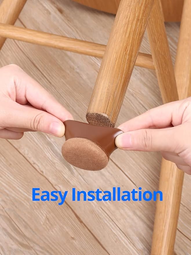 Chair Leg Floor Protectors with Wrapped Fel