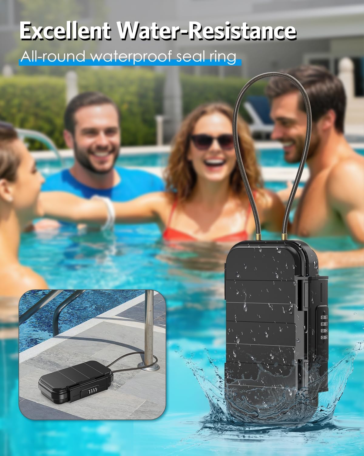 Mini Portable Security Safe – Waterproof Lock Box with Combination Code