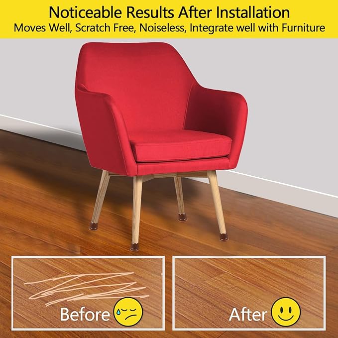 Chair Leg Floor Protectors with Wrapped Fel