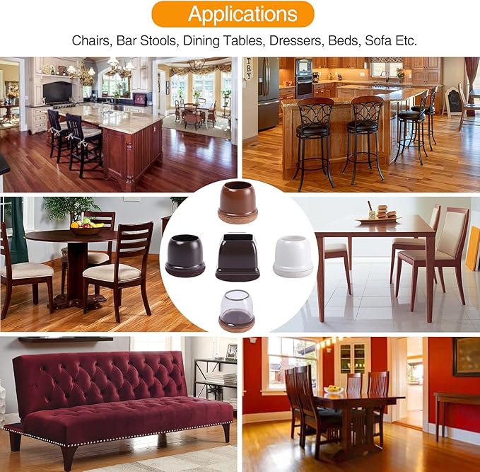 Chair Leg Floor Protectors with Wrapped Fel