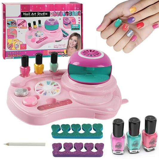 Kids Nail Polish Play Set – Manicure Salon Gift Box for Girls Ages 6-12